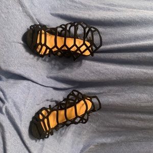 Express black high heel sandals